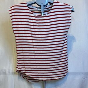 Green Envelope Striped Red and White Tee